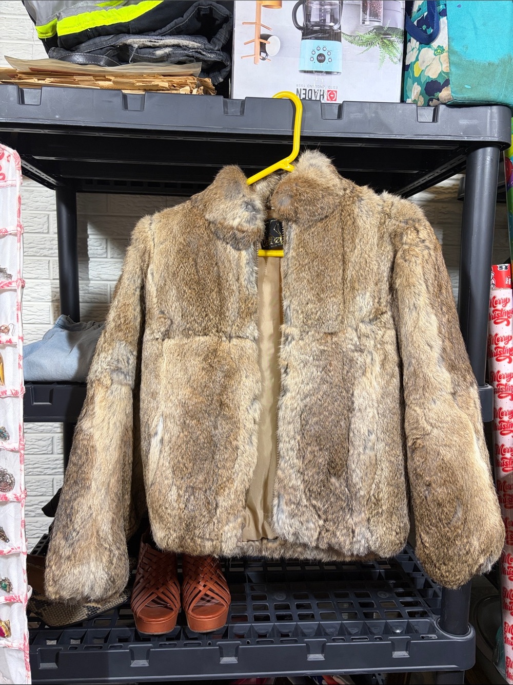 This is a true rabbit fur coat